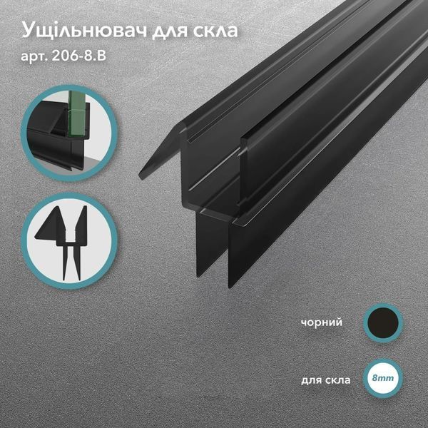 Кутова душова кабіна Model E з розпашними дверима на петлях &laquo;скло&ndash;скло&raquo; 2000&times;1200&times;1200 мм &mdash; графіт, інтим-зона, Black &mdash; чорна матова Model-E.5810 фото