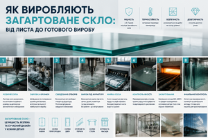 Як виробляють загартоване скло: повний процес виробництва від листа до готового виробу. фото