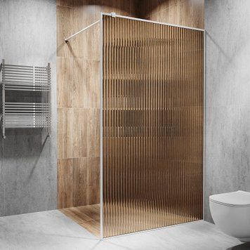 Флутс душевая перегородка 2000х1100мм. стекло: бронза, цвет фурнитуры: white - Біла матова Model-AF.89 фото