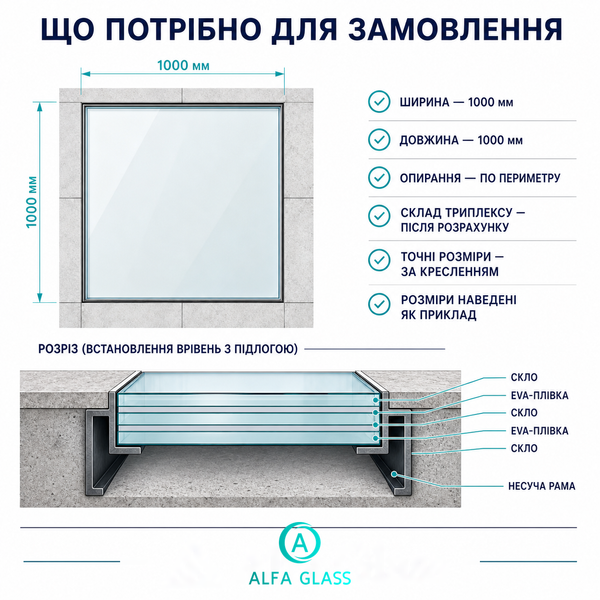 Стеклянный пол из закалённого триплекса AG-TRIPLEX-005 фото