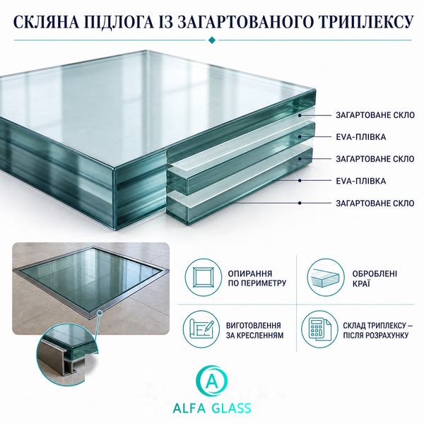 Стеклянный пол из закалённого триплекса AG-TRIPLEX-005 фото