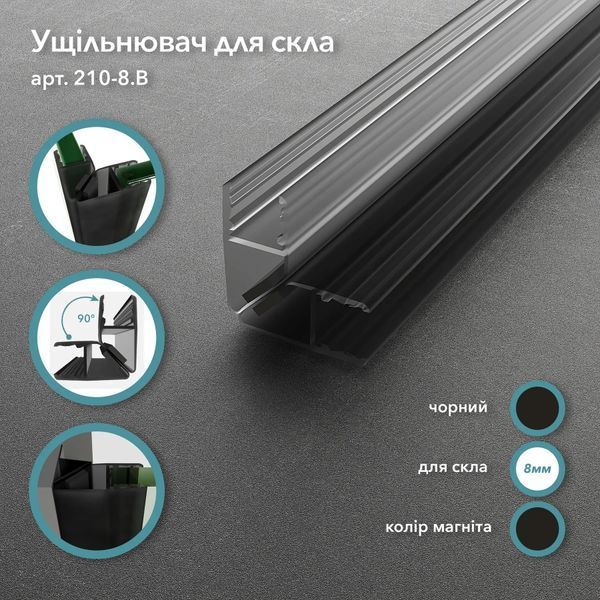 Кутова душова кабіна Model E з розпашними дверима на петлях &laquo;скло&ndash;скло&raquo; 2000&times;1200&times;1200 мм &mdash; бронза, без матування, Black &mdash; чорна матова Model-E.5828 фото