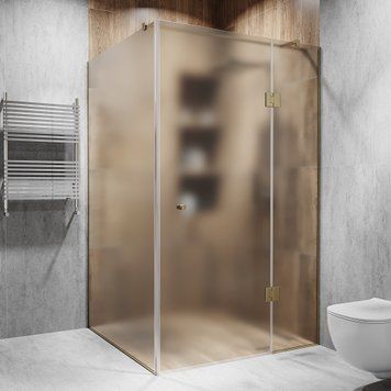 Душевая кабина с разпашными дверьми на стекле 2000*850*950мм. стекло: прозоре, матове, цвет фурнитуры: Bronze - Бронза Model-E.890 фото