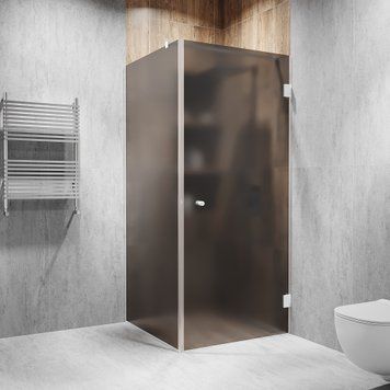 Кутова душова з розпашними дверима 2000х700х950мм. скло: графіт, матове, колір фурнітури: white - Біла матова Model-D.1549 фото