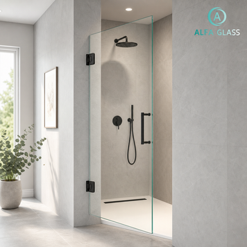 Стекло для душевой кабины с отверстиями под фурнитуру AG-GLASS-007 фото