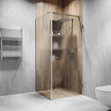 Кутова душова з розпашними дверима 2000х850х1100мм. скло: прозоре, інтим зона, колір фурнітури: Bronze - Бронза Model-D.3724 фото