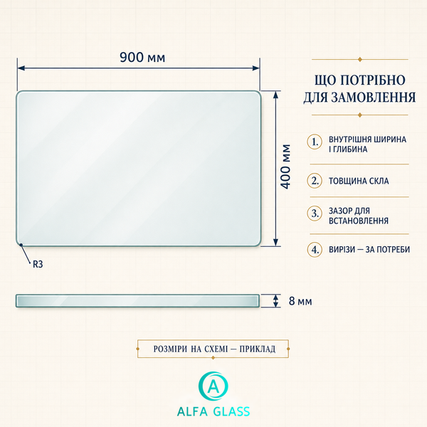 Скляні полиці для шафи та гардеробної AG-GLASS-024 фото
