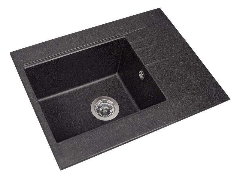 Кухонна мийка BODRUM 650 black shine Miraggio 15195 фото