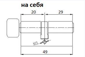 Замочный цилиндр ключ-барашекGDL-018/GDL-019 (на себя) cylinder key/turn фото