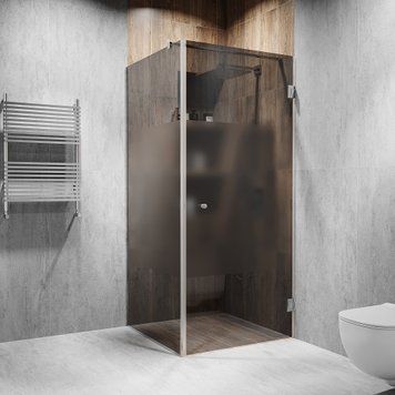 Кутова душова з розпашними дверима 2000х700х1150мм. скло: графіт, інтим зона, колір фурнітури: SSS - Матова Model-D.1867 фото