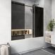 Трисекційна розсувна шторка для ванни Series-W 1500&times;1350 мм &mdash; скло: Графіт; матування: Інтимна зона; фурнітура: Bronze - Бронза Series-W.0414 фото 2