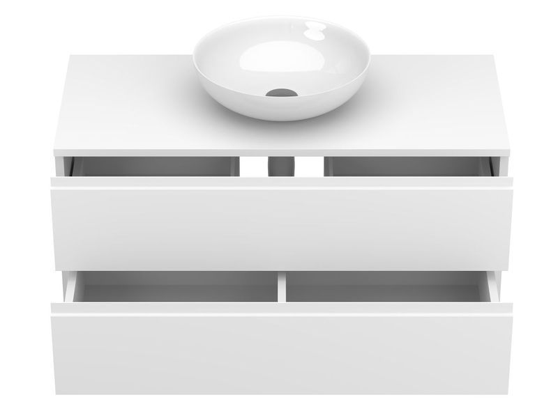 Тумба подвесная MONO 1000 МДФ окрашенный Белый 0300n, soft-touch с умывальником TOBI 18155 фото