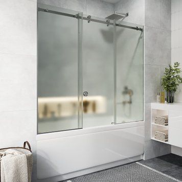 Трисекційна розсувна шторка для ванни Series-W 1500&times;1700 мм &mdash; скло: Прозоре; матування: Матовене; фурнітура: PSS - Полірована Series-W.0871 фото