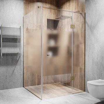 Душова кабіна з дверцятами на склі 2000*1050*850мм. скло: діамант, інтим зона, колір фурнітури: Bronze - Бронза Model-E.3365 фото