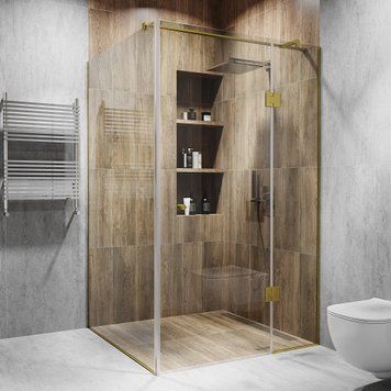 Душевая кабина с разпашными дверьми на стекле 2000*900*950мм. стекло: прозоре, цвет фурнитуры: Gold - Золото поліроване Model-E.1516 фото