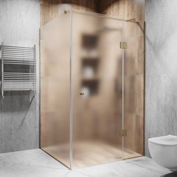 Душова кабіна з дверцятами на склі 2000*1050*800мм. скло: діамант, матове, колір фурнітури: Bronze - Бронза Model-E.3267 фото