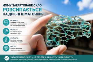 Чому загартоване скло розсипається на дрібні шматочки? фото